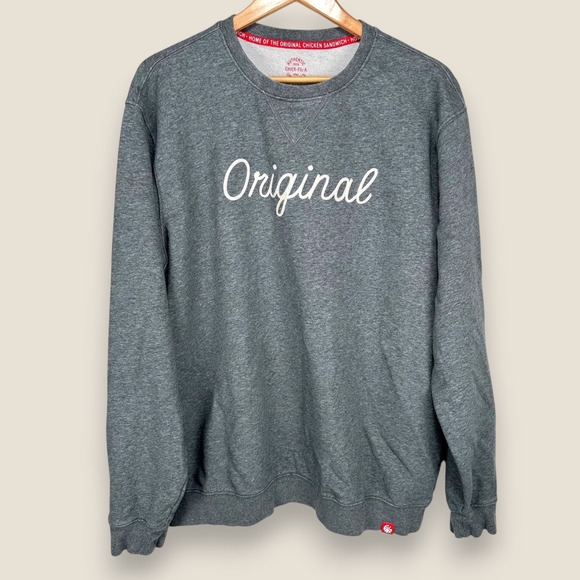 Chick-Fil-A Original Crewneck Sweatshirt Men Size XXL Gray CFA Sweater Pullover - Picture 1 of 12
